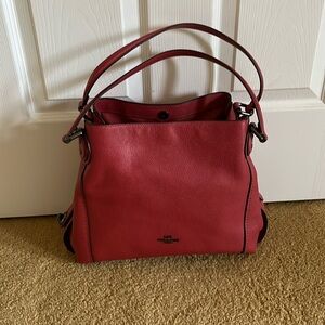 Authentic Coach Edie 57125 red/pink shoulder bag with gunmetal hardware